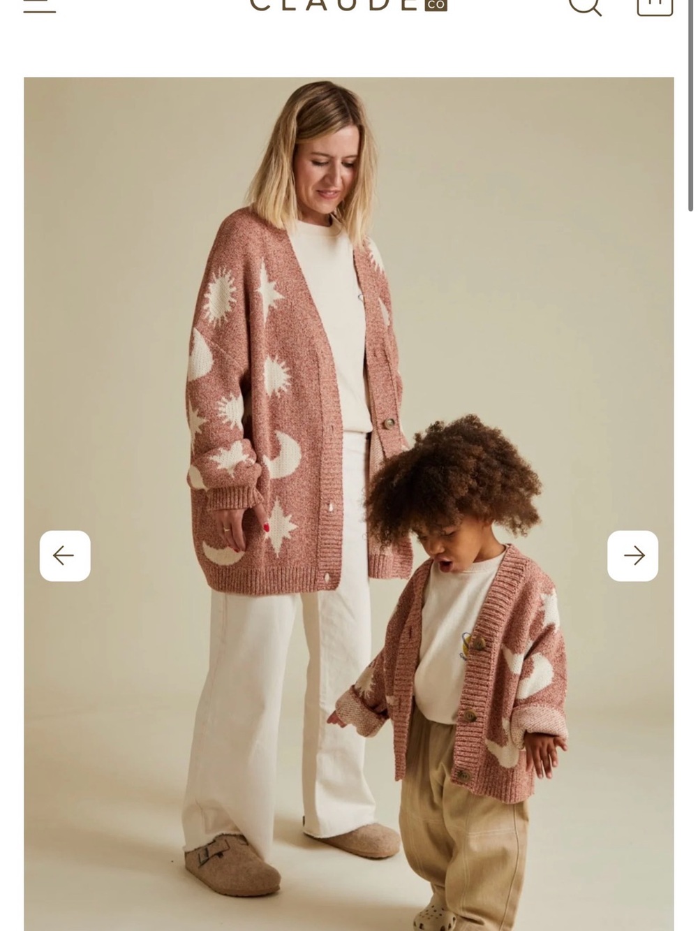 Star & Moon Cardigan in Russet color size S/M
